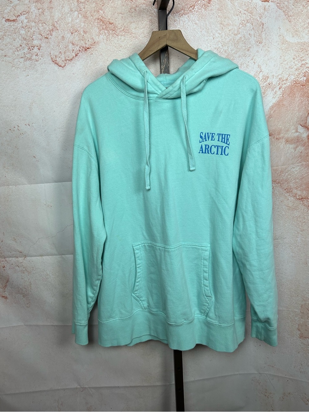 IVORY ELLA ocean blue hoodie sweatshirt size XL save the arctic penguins soft